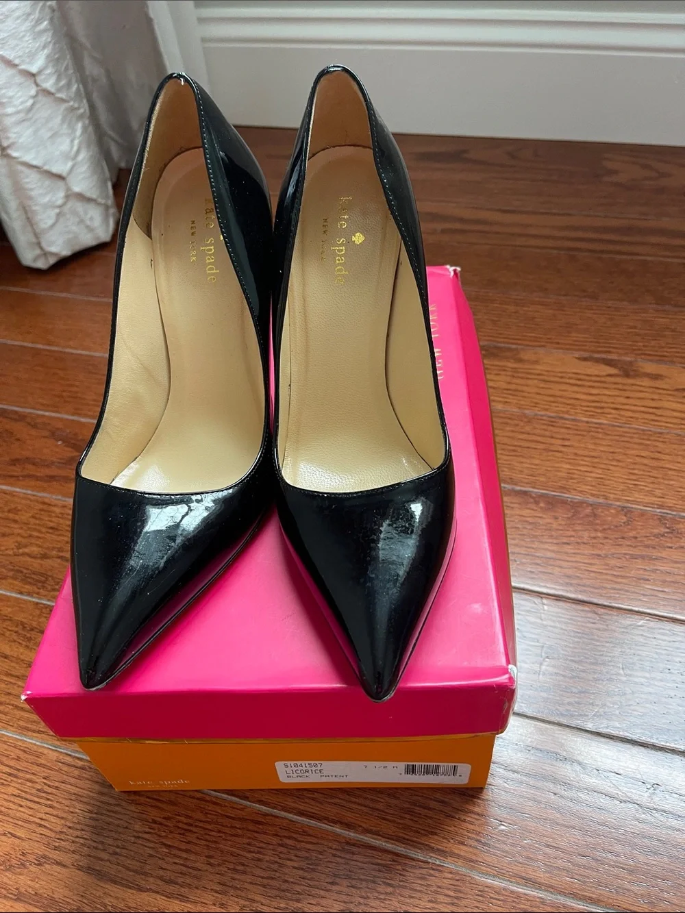 kate spade Black Patent Pointed-Toe Stiletto Pumps